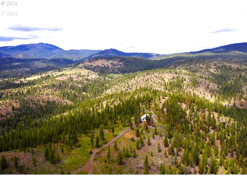 a view of an outdoor space and mountain view