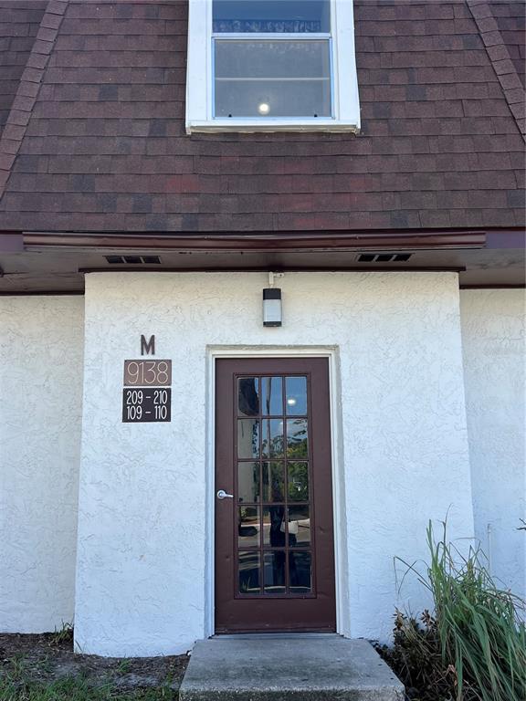 a view of front door of house