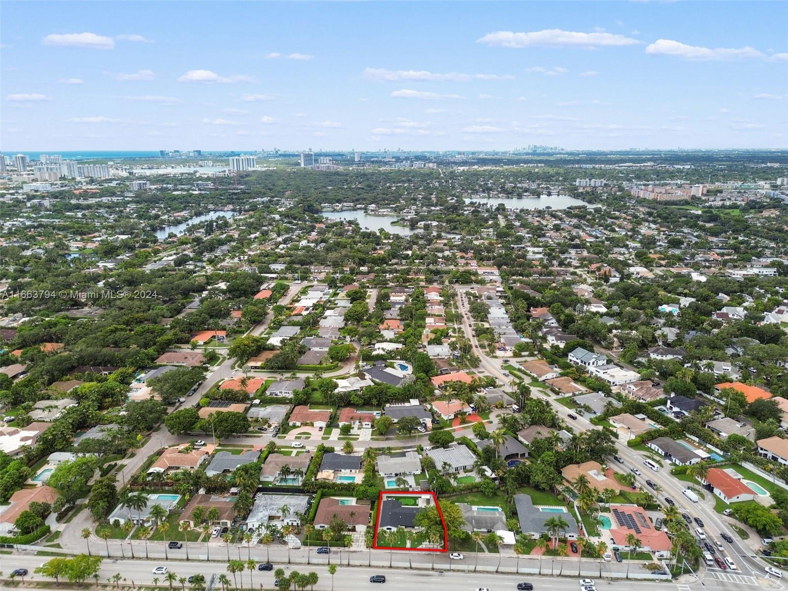 an aerial view of multiple house