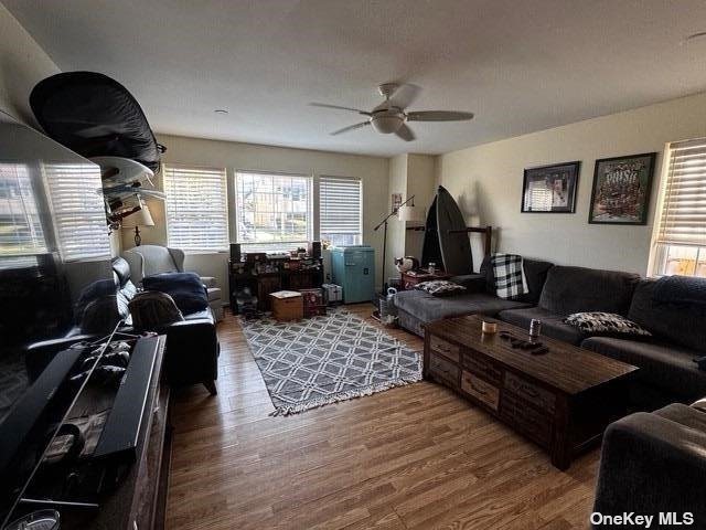 a living room with furniture rug and window