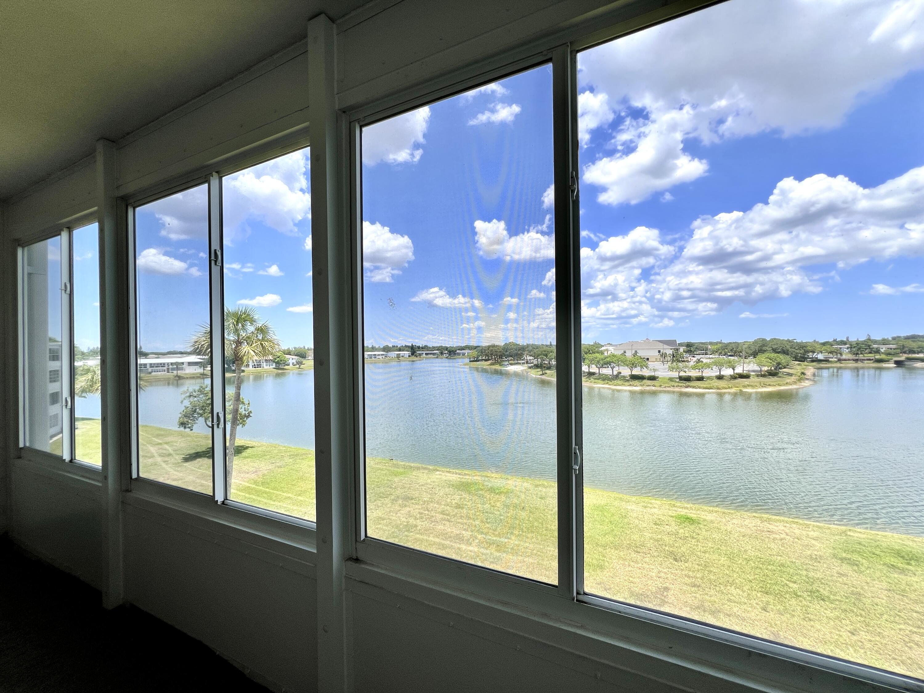 a view of lake from window