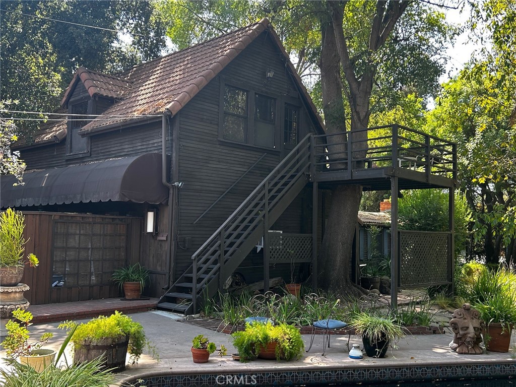 a view of a house with a patio