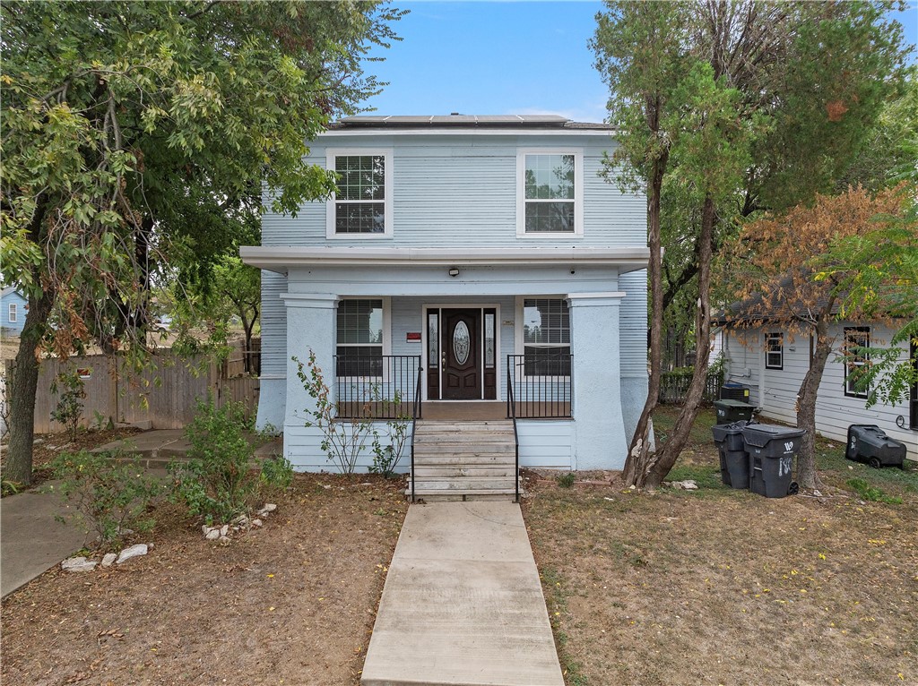 a front view of a house