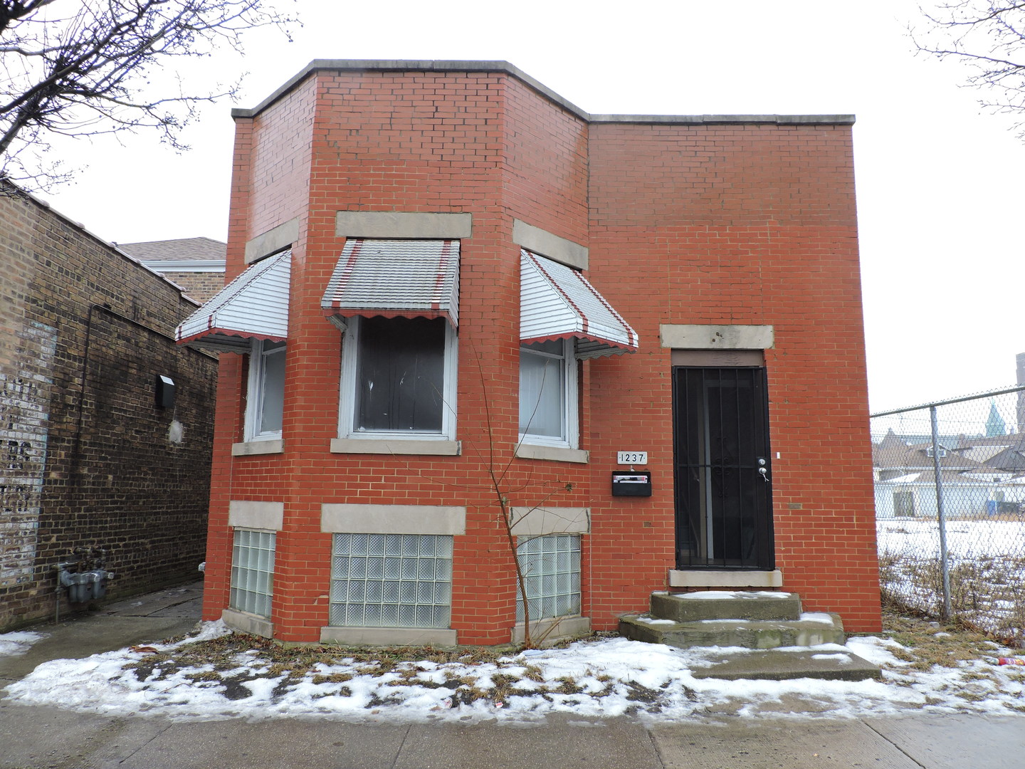 a front view of a house