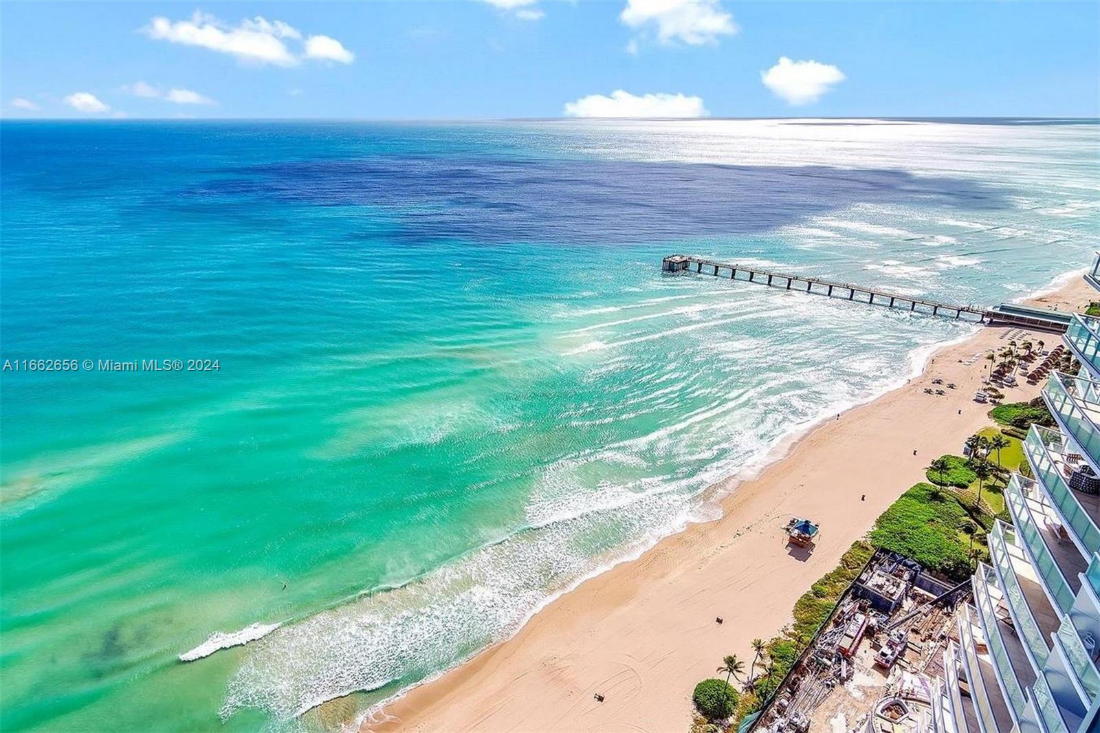 a view of an ocean and beach