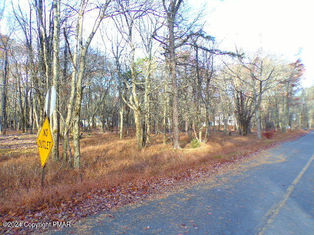 a view of road with trees