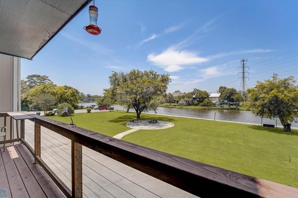 a view of lake from balcony