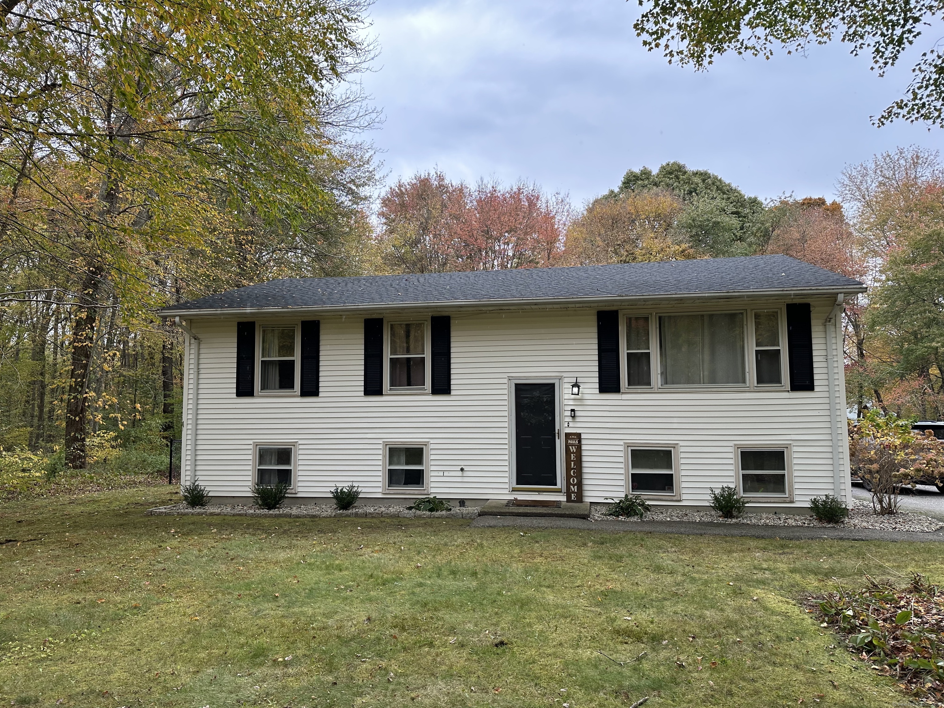 a view of a yard in front of house