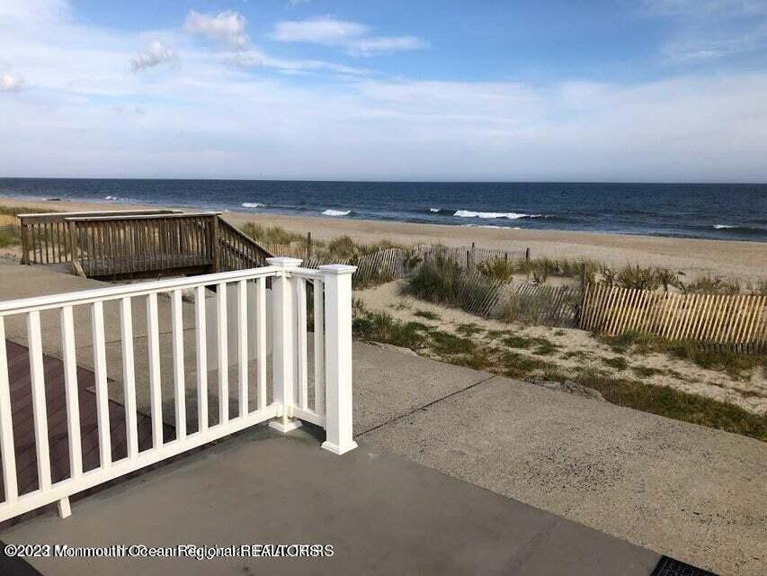 a view of balcony with ocean view