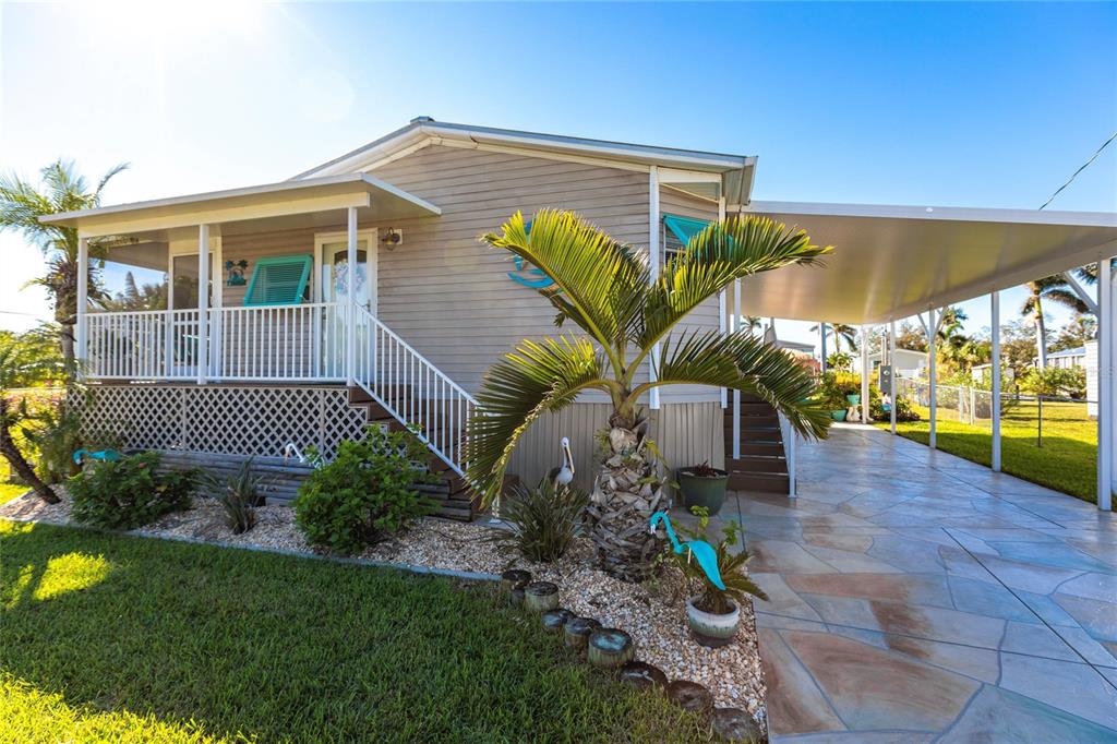 a view of a house with a patio