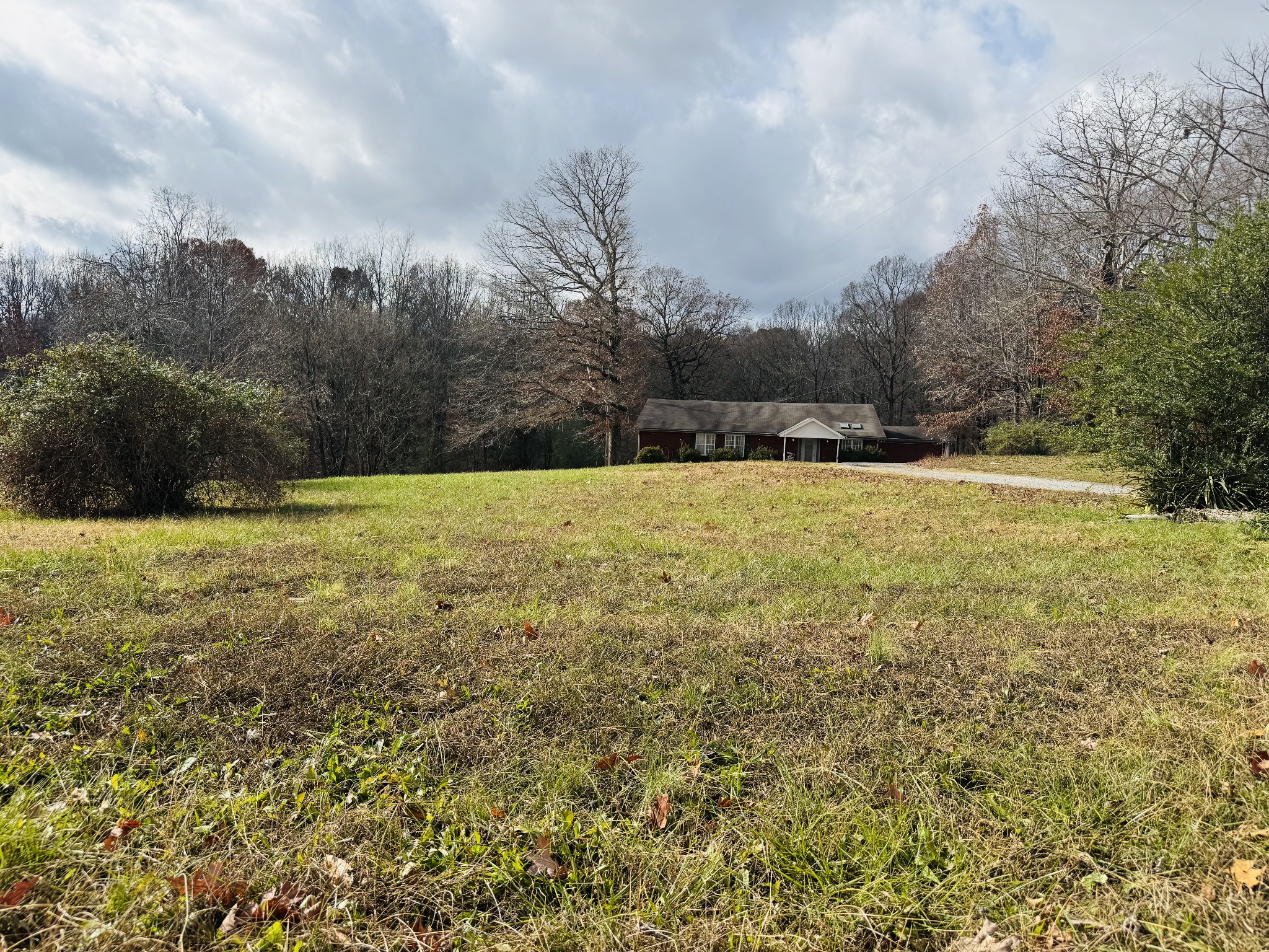 a view of open pool with green space