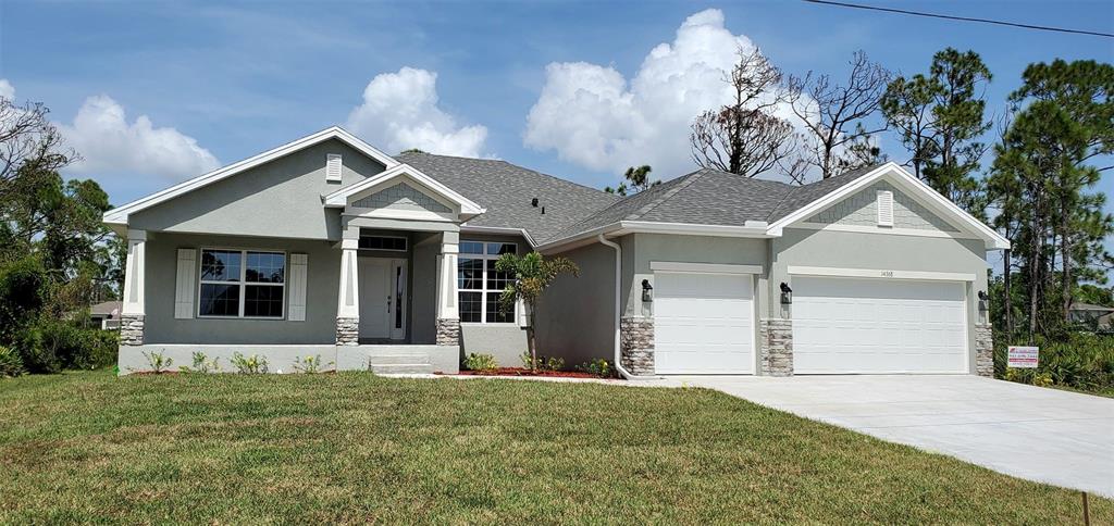 front view of a house with a yard