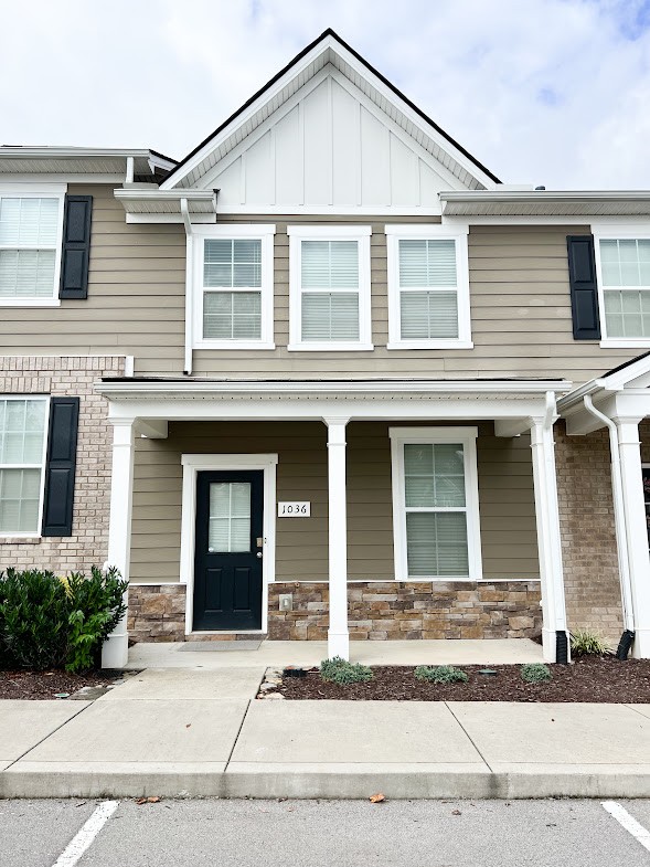 a front view of a house