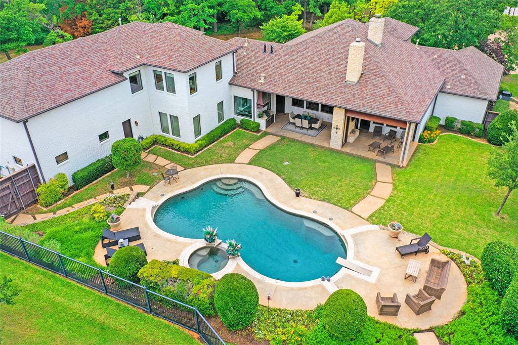 an aerial view of a house