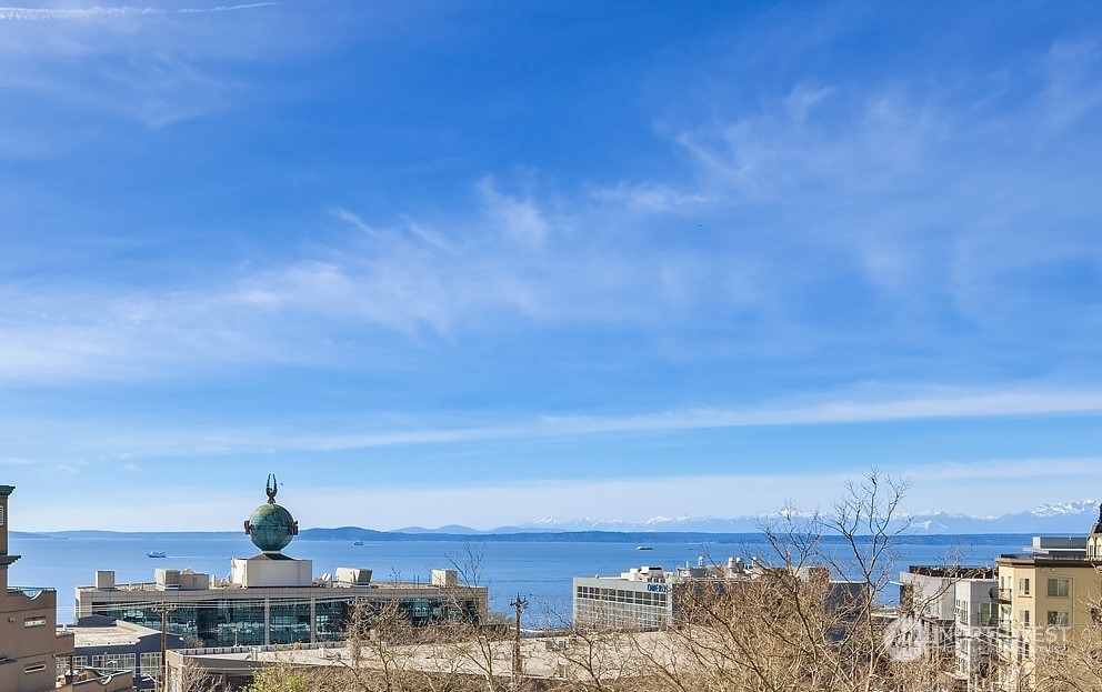 a view of a city with a city skyline in the background