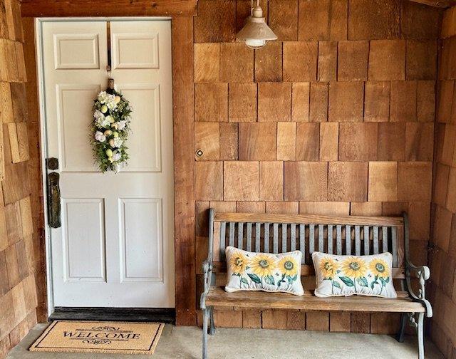 a view of a entryway door of the house