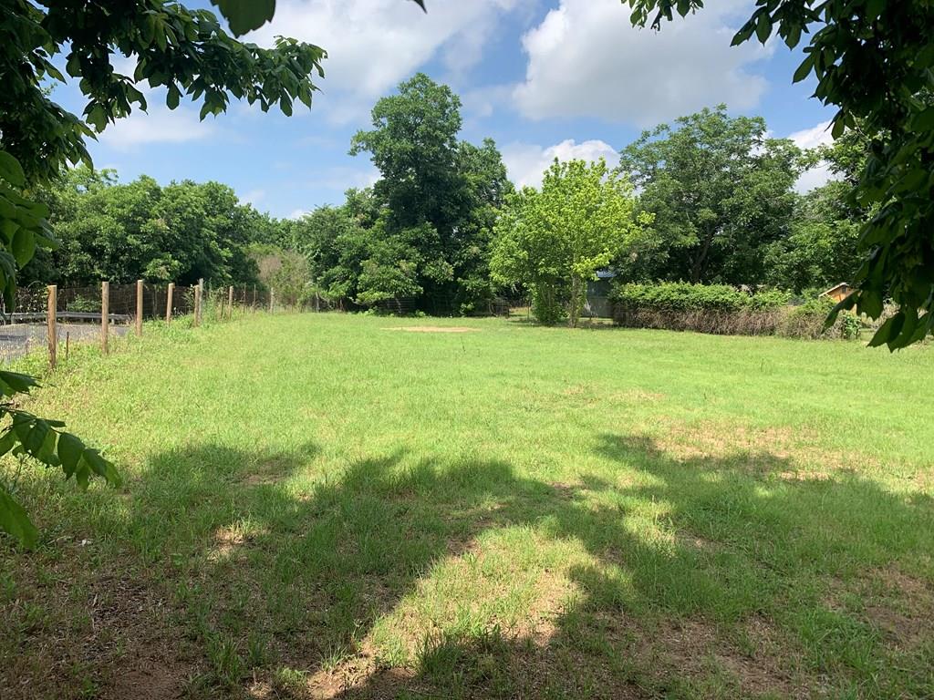 a view of field with trees in the background