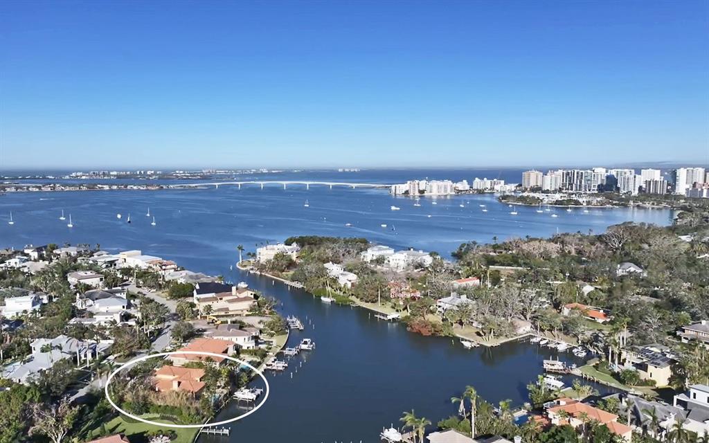 an aerial view of a house