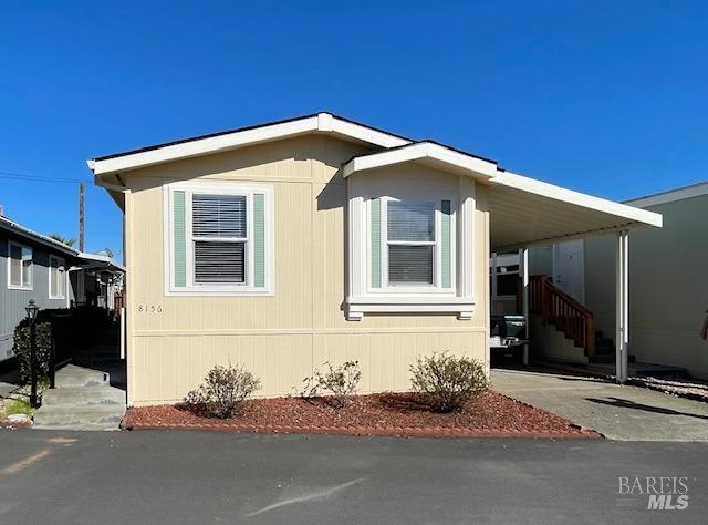 Remodeled two bedroom/two bath home with den/office. This home is located in Windsor Mobile Country Club, the premier 55+ community in Sonoma County, which has a solar heated swimming pool. large clubhouse, laundry room, and two dog parks.