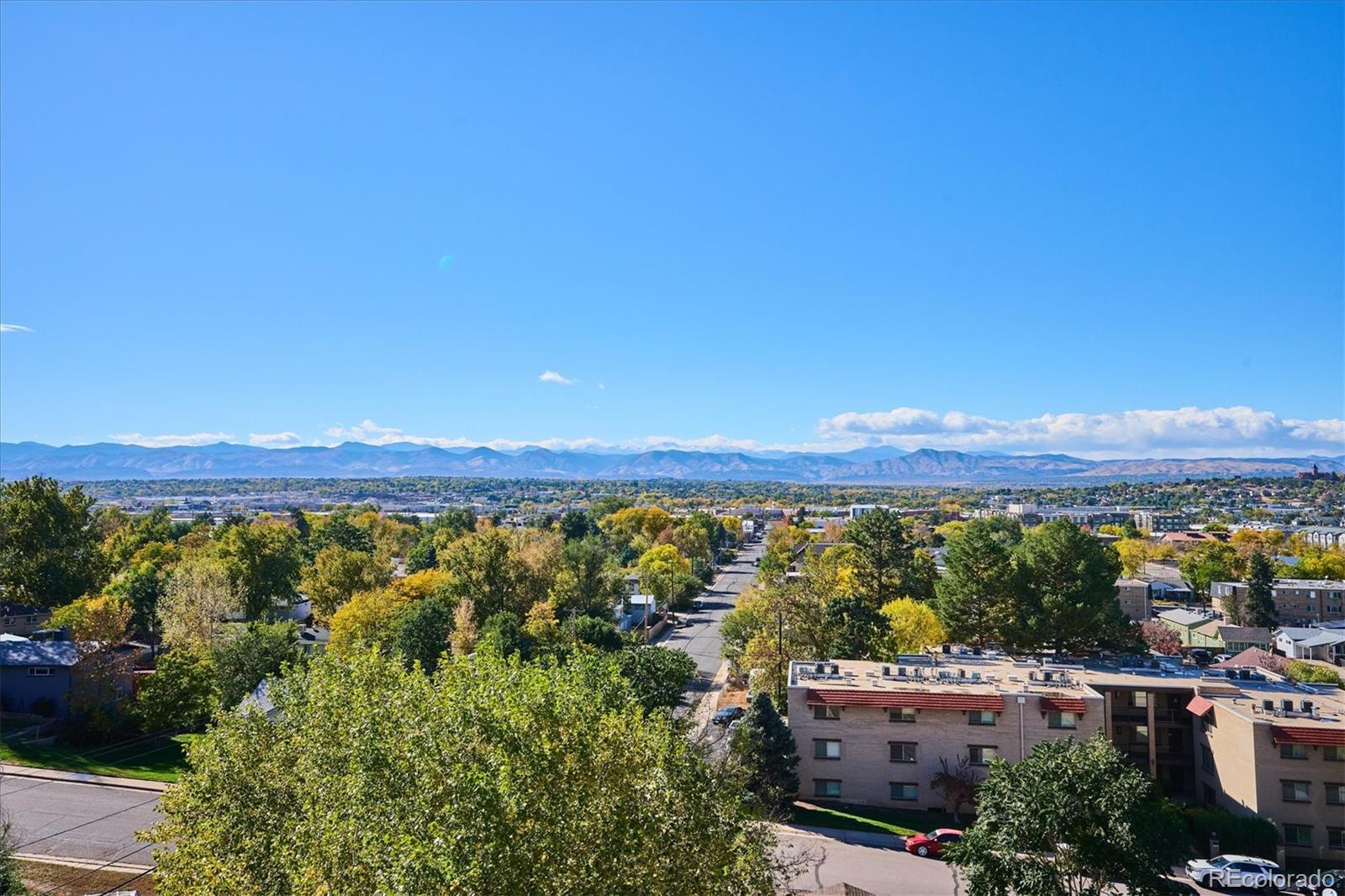 a view of city and mountain