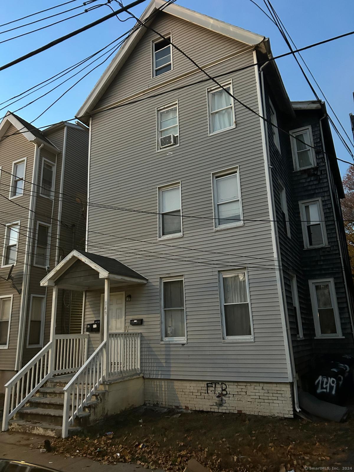 a front view of a house