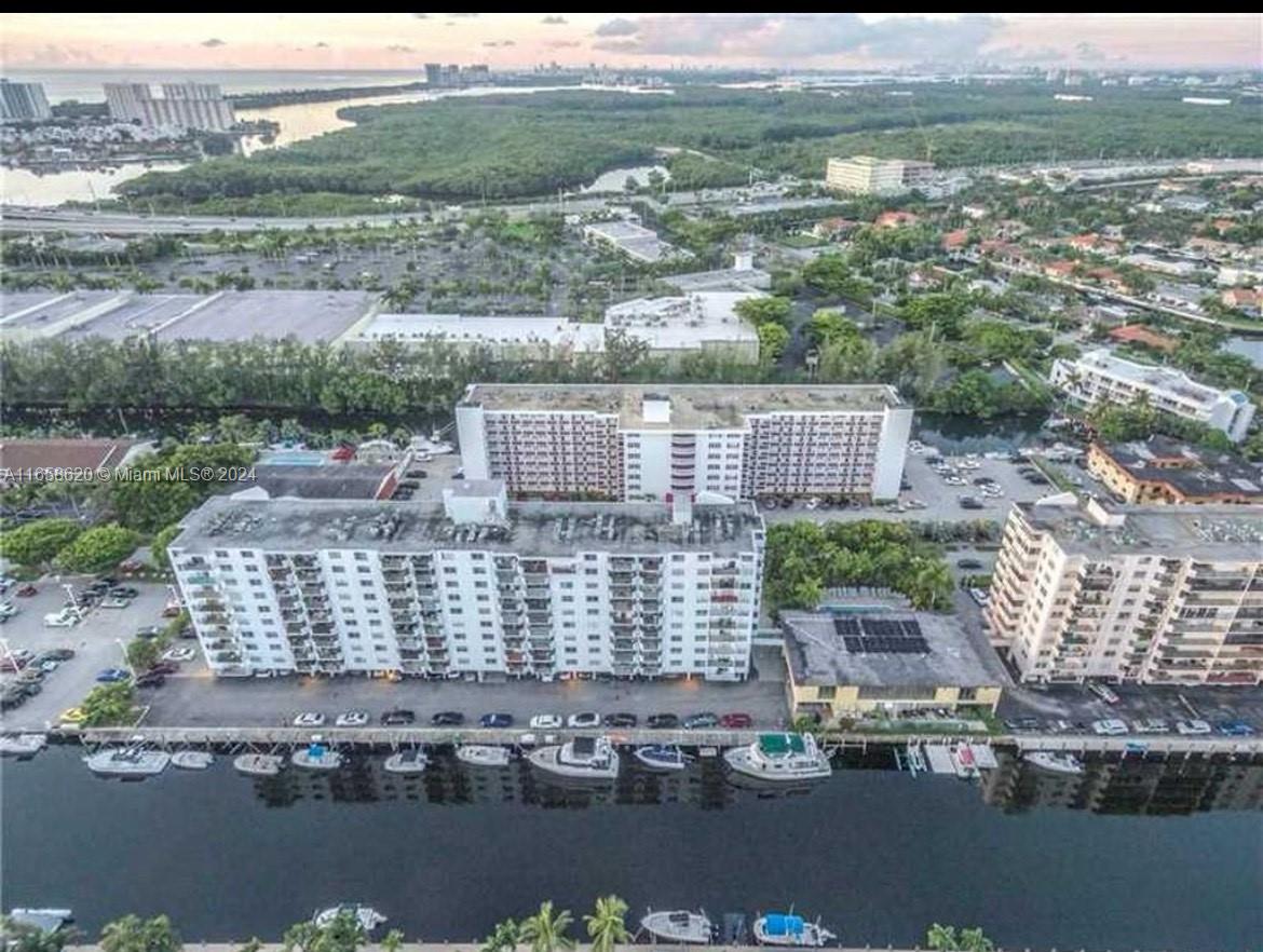 a view of city with ocean