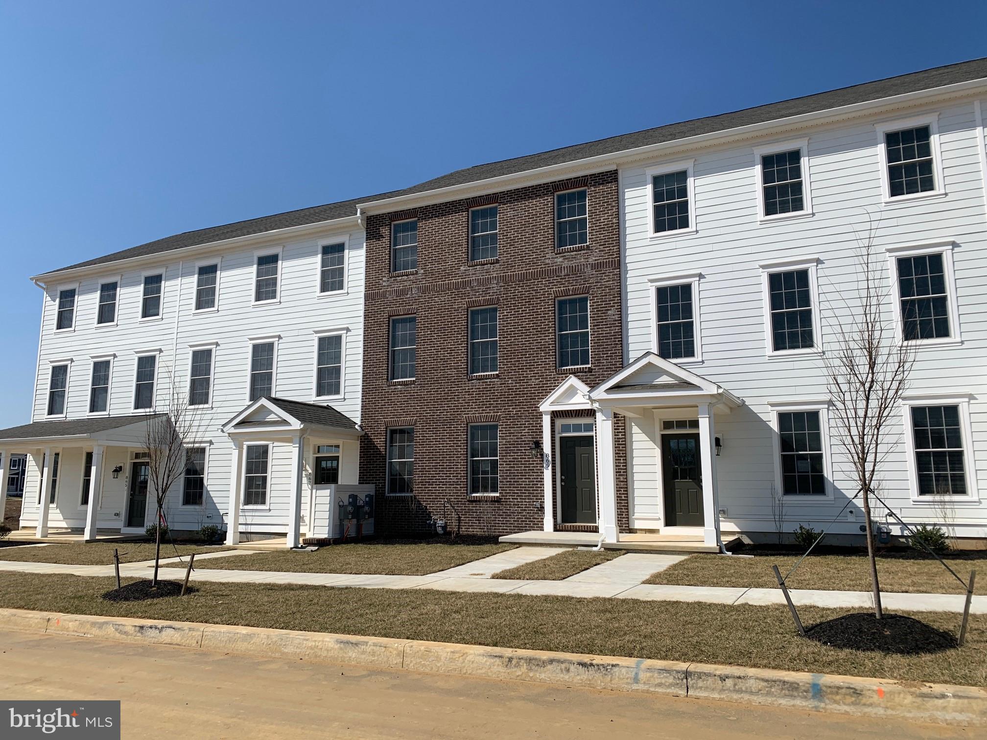 a front view of a building with street