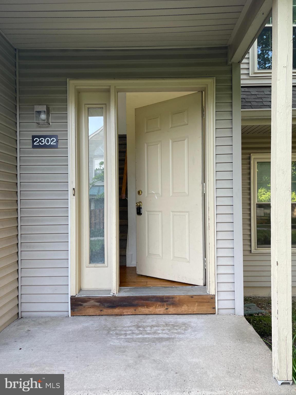 a view of outdoor space garage and window