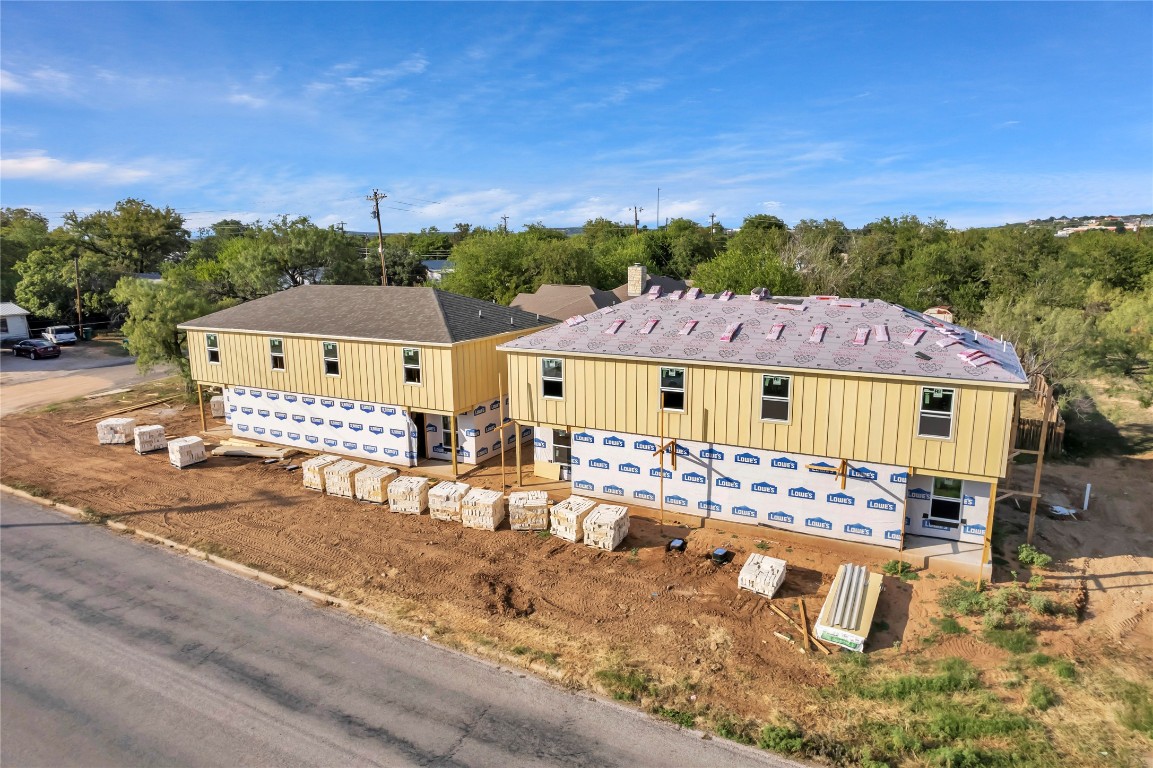 an aerial view of a house