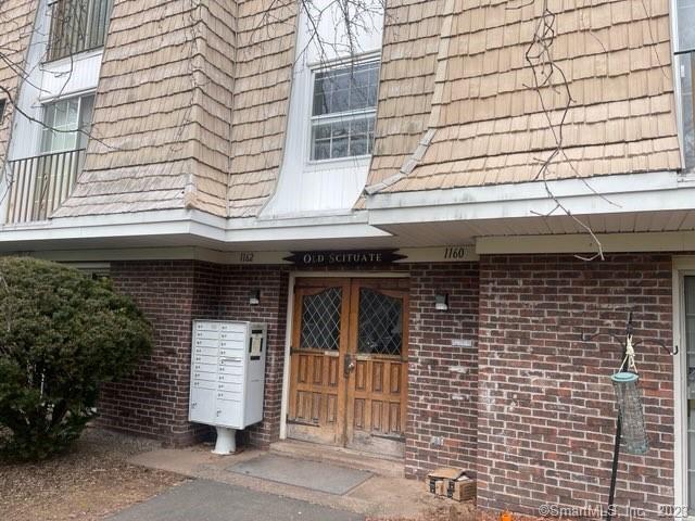 a front view of a building with entryway