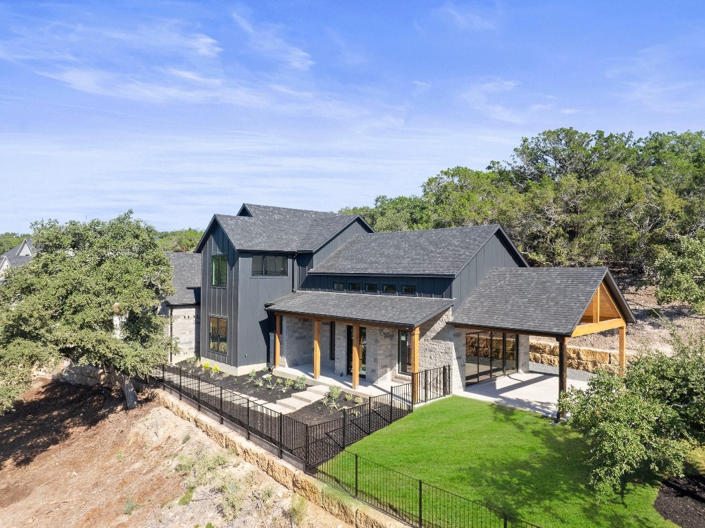 front view of a house with a yard