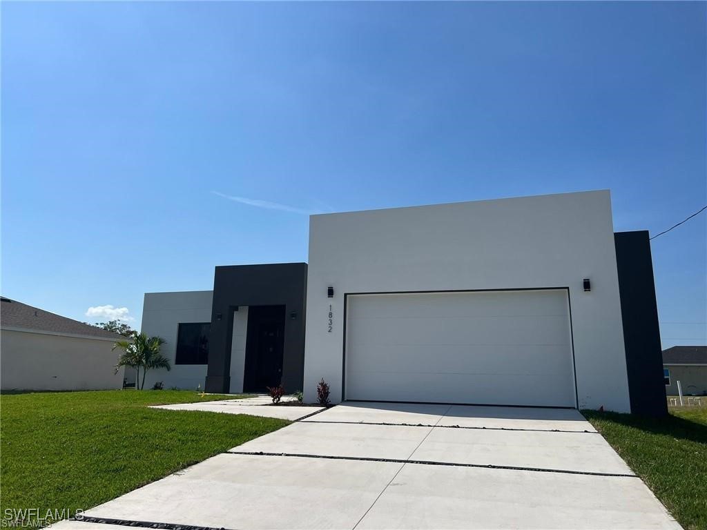 a backyard view of a house