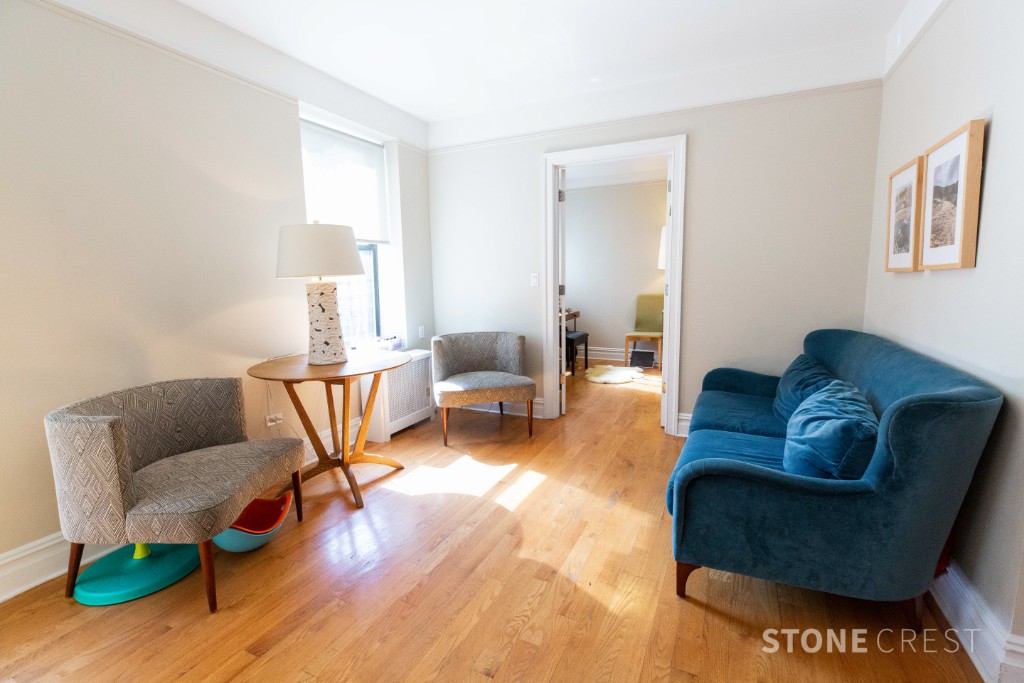 a living room with furniture and a couch