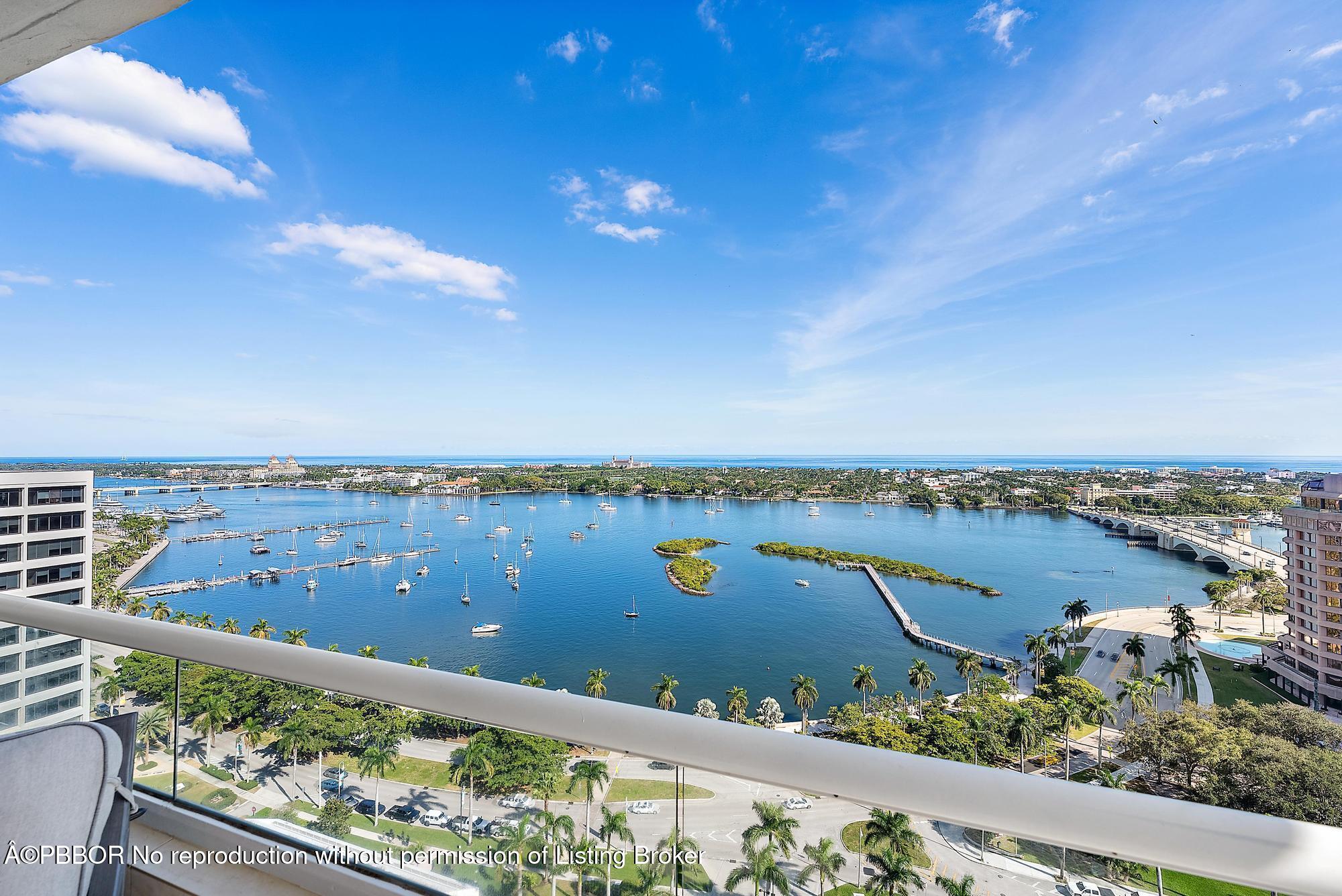 a view of a city and a lake