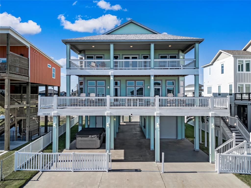 a view of a building with sitting area