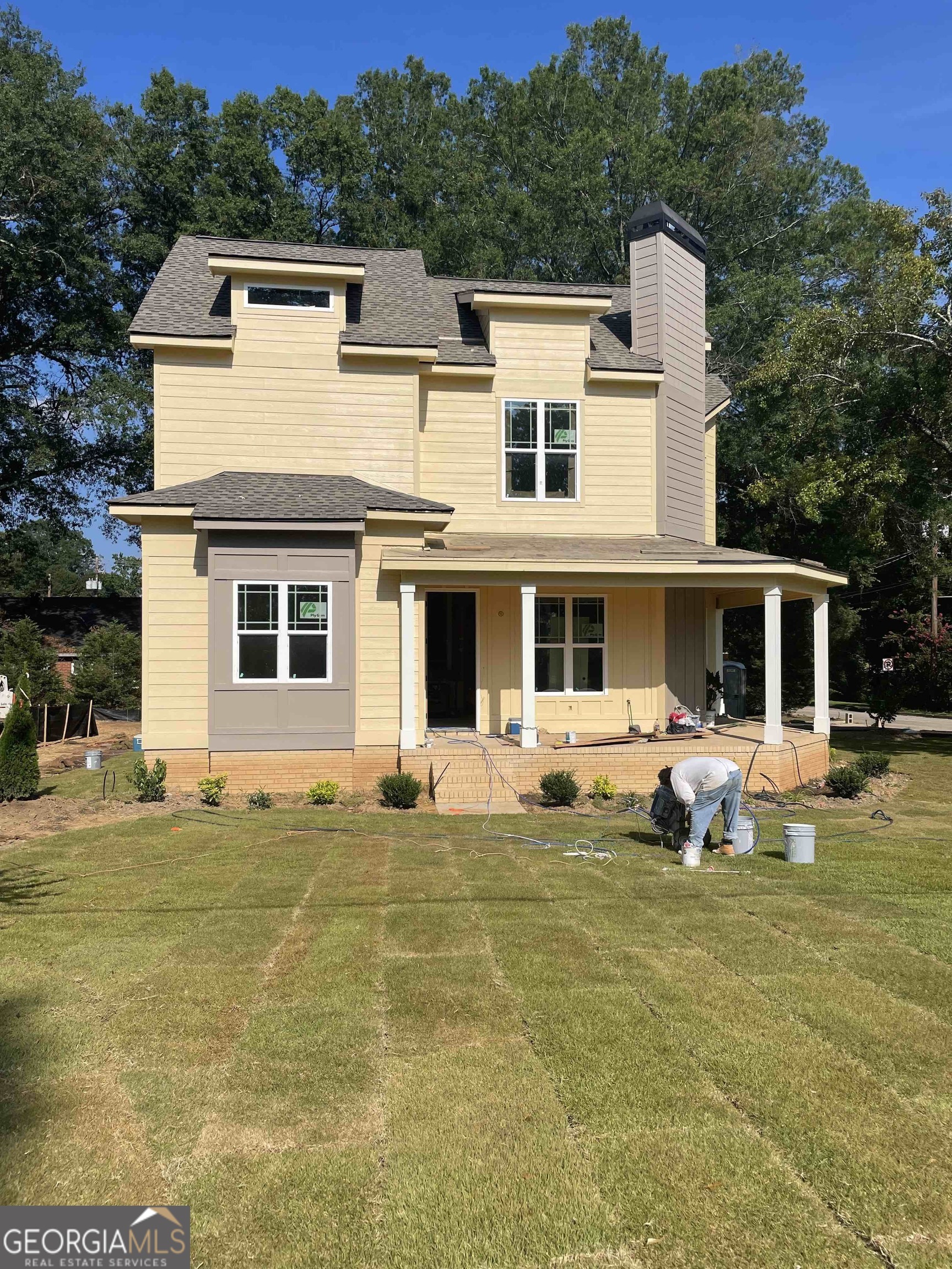 Front View painted with landscaping installed