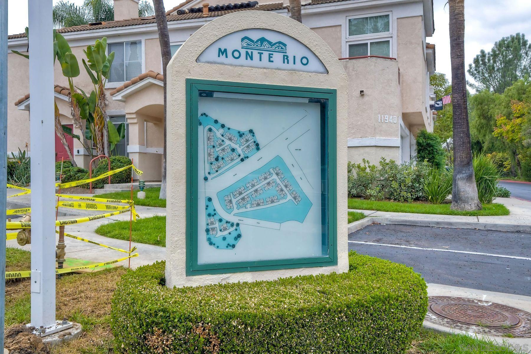 a view of a door with a sign on the side of it