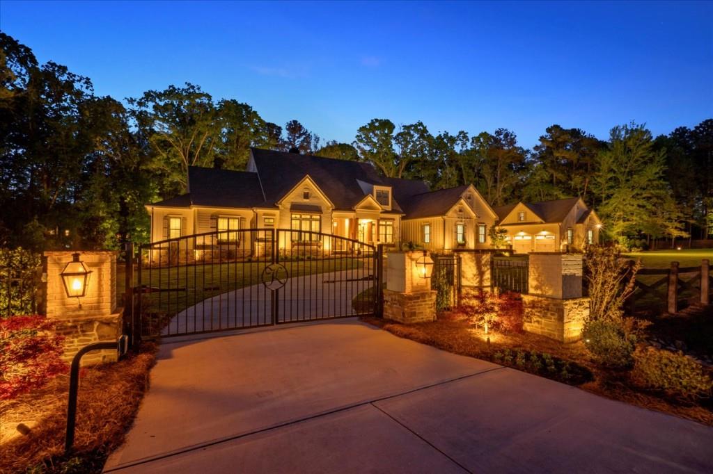 a view of a brick house with a outdoor space