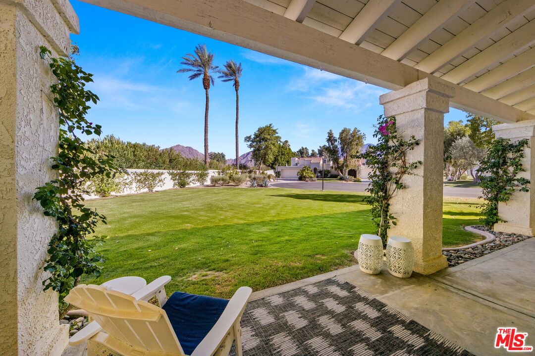 a view of a big room with a big yard and potted plants