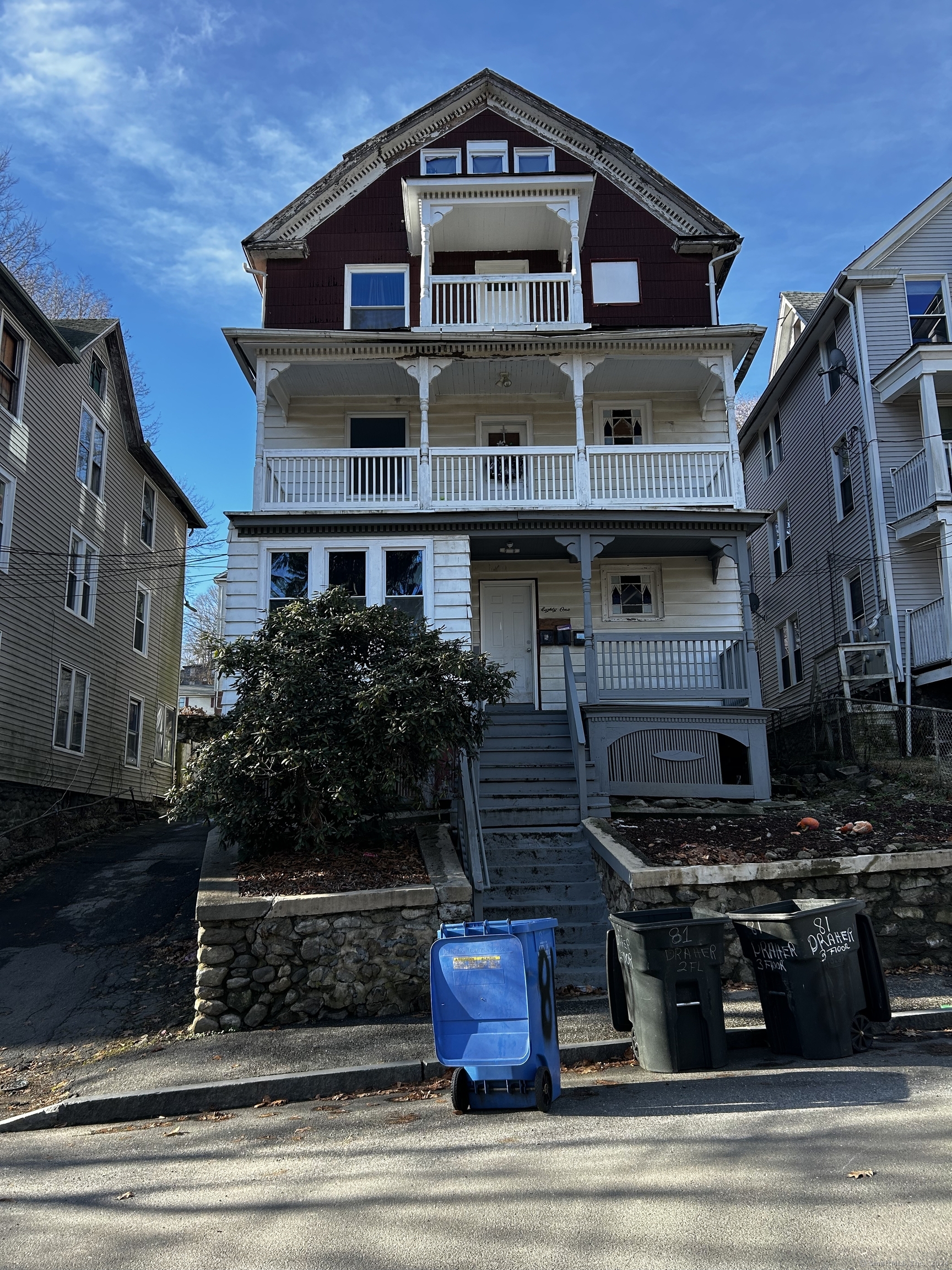 a front view of a house