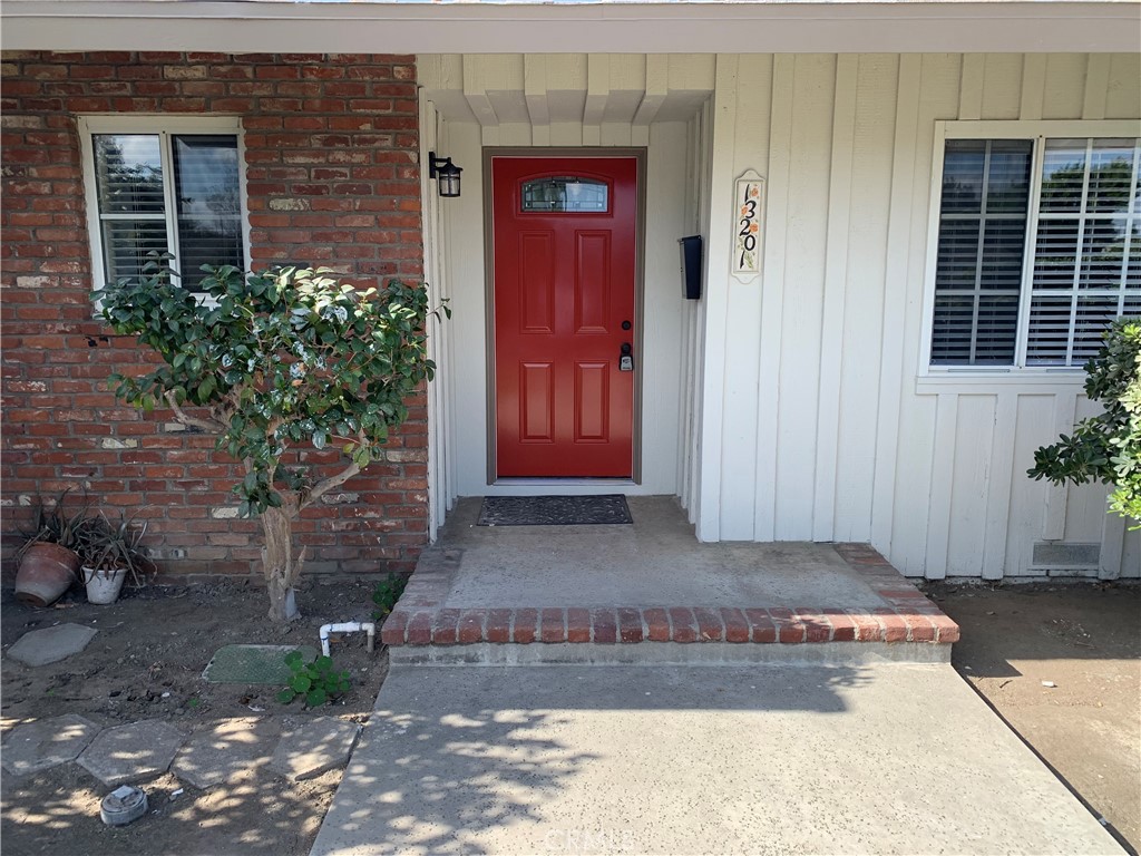 a view of a door of the house