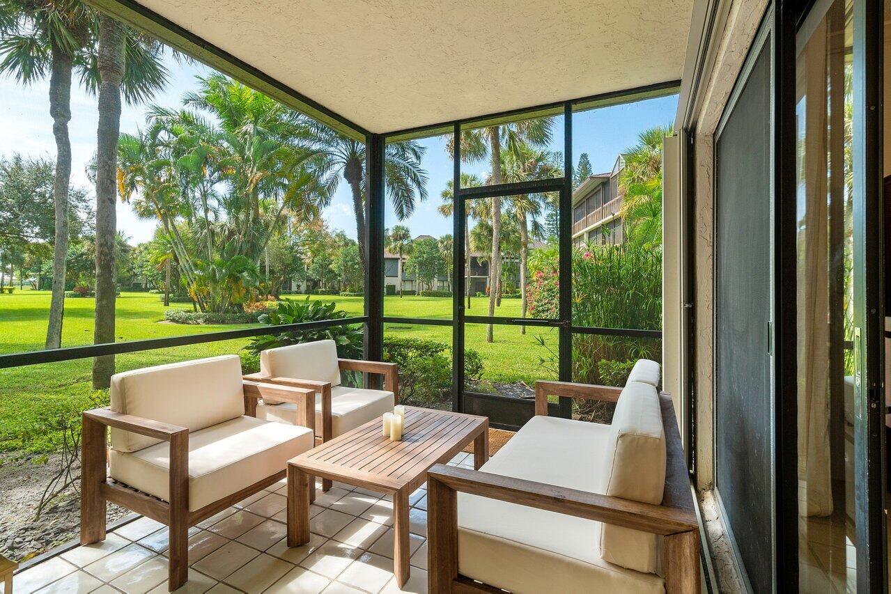 a view of an outdoor sitting space