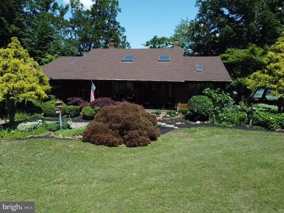 an aerial view of a house