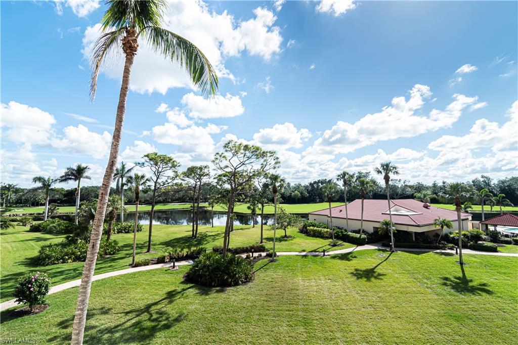 a view of a lake with a big yard