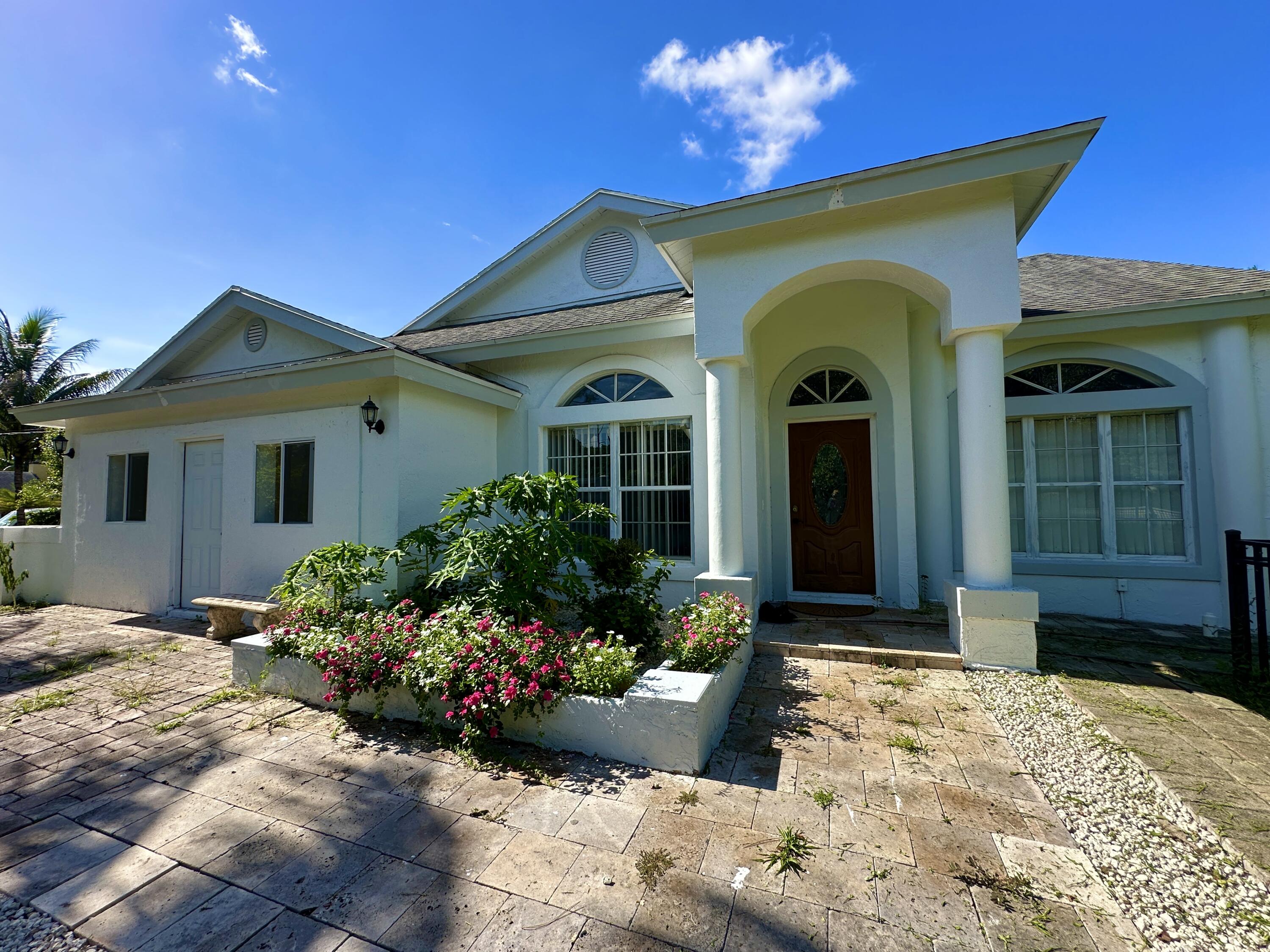 a front view of a house