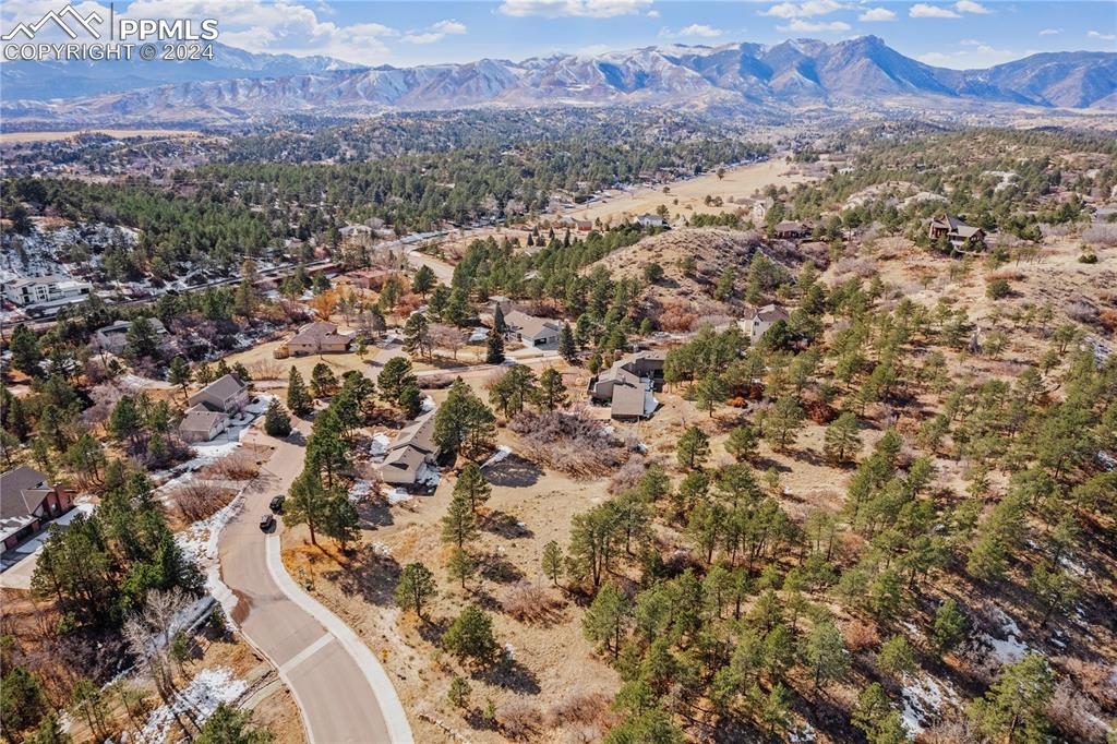 an aerial view of residential house and with trees