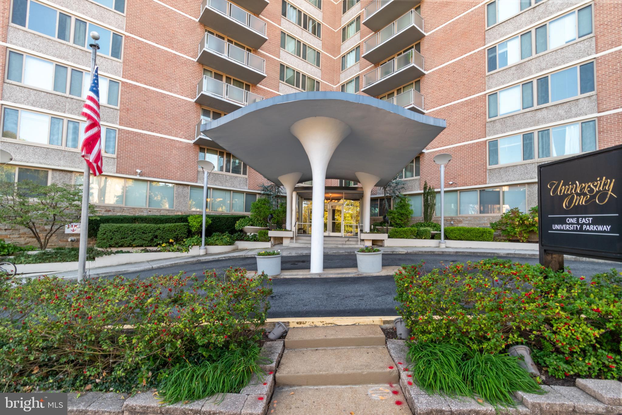 a view of a building with garden