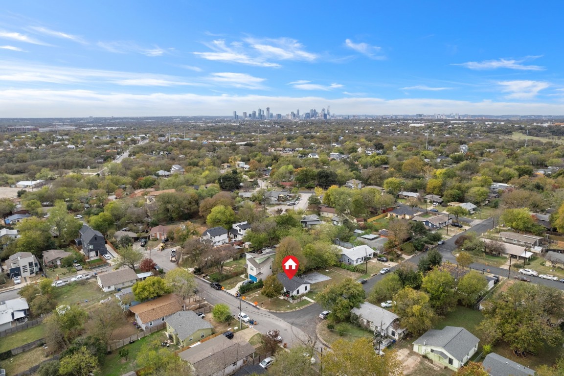 an aerial view of a city