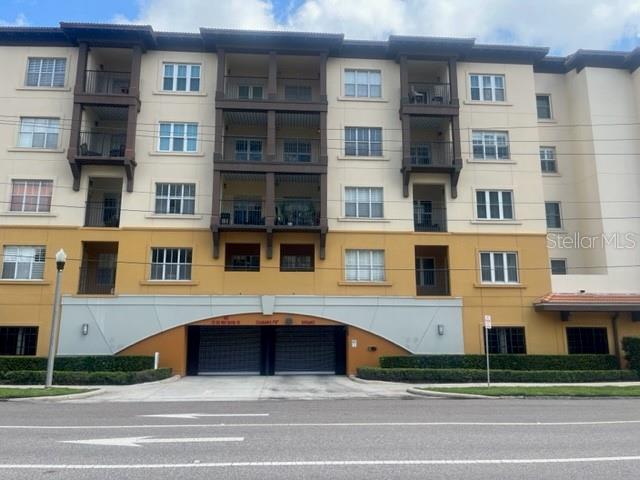 a view of building with a street