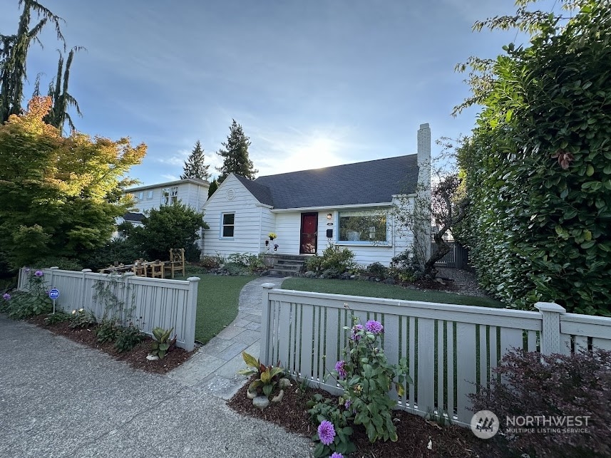 a house view with a garden space